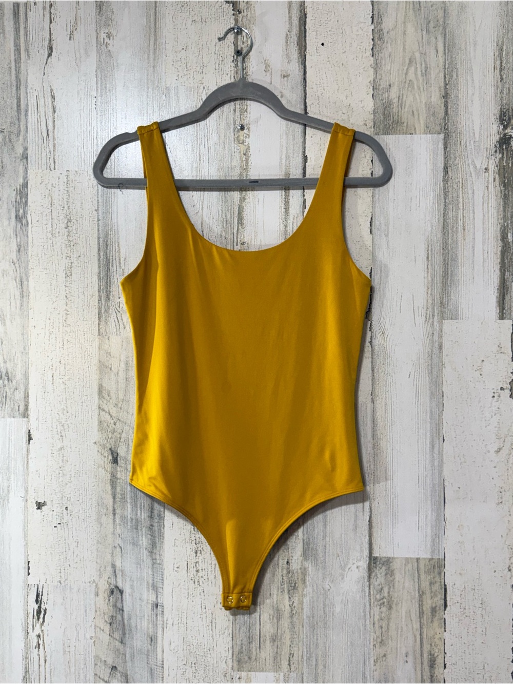 Express Contour Gold Yellow Scoop Neck Bodysuit